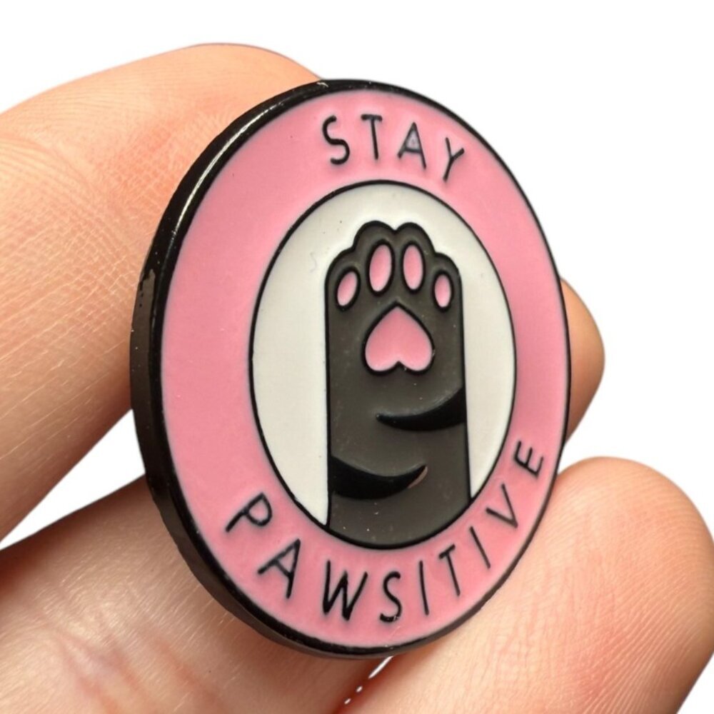 NIP Stay Pawsitive Enamel Pin - Picture 2 of 3